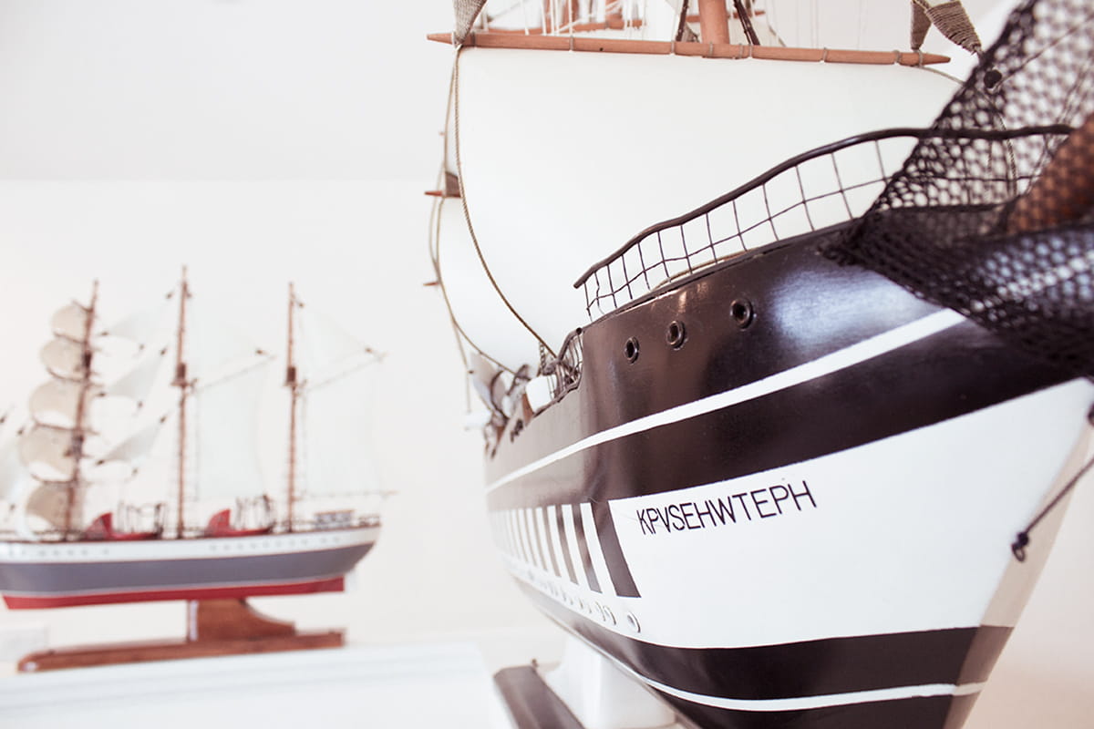 Decorative boats inside the house